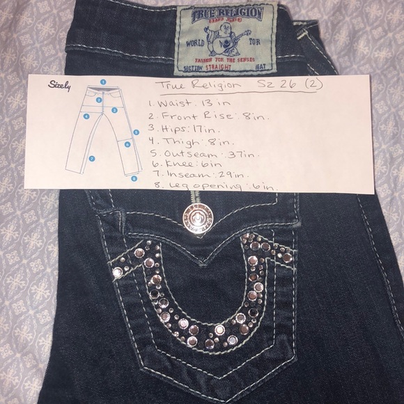 True Religion Straight Leg Jeans Size 26 (2) - Picture 8 of 8